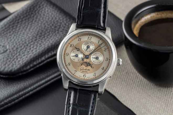  Glashütte Original 1845 Stahl Handaufzug Herrenuhr Ref. 1-49-01-03-01-04 B&P 1998 