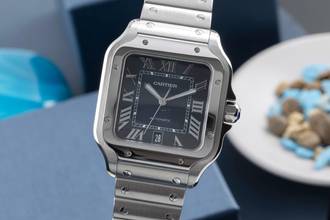 Thumbnail von Cartier Santos Stahl Automatik Herrenuhr Medium WSSA0013 B&P 2020