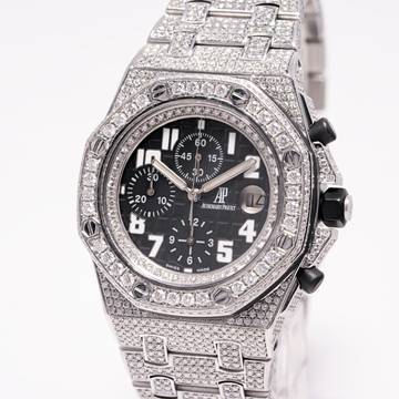 Audemars Piguet Royal Oak Offshore Chronograph Chrono Iced Out 42 – 25721ST.OO.1000ST.07.A – like NEW – 2006 Full Set 