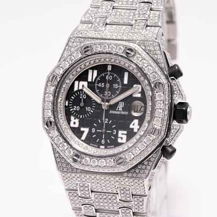  Audemars Piguet Royal Oak Offshore Chronograph Chrono Iced Out 42 – 25721ST.OO.1000ST.07.A – like NEW – 2006 Full Set 