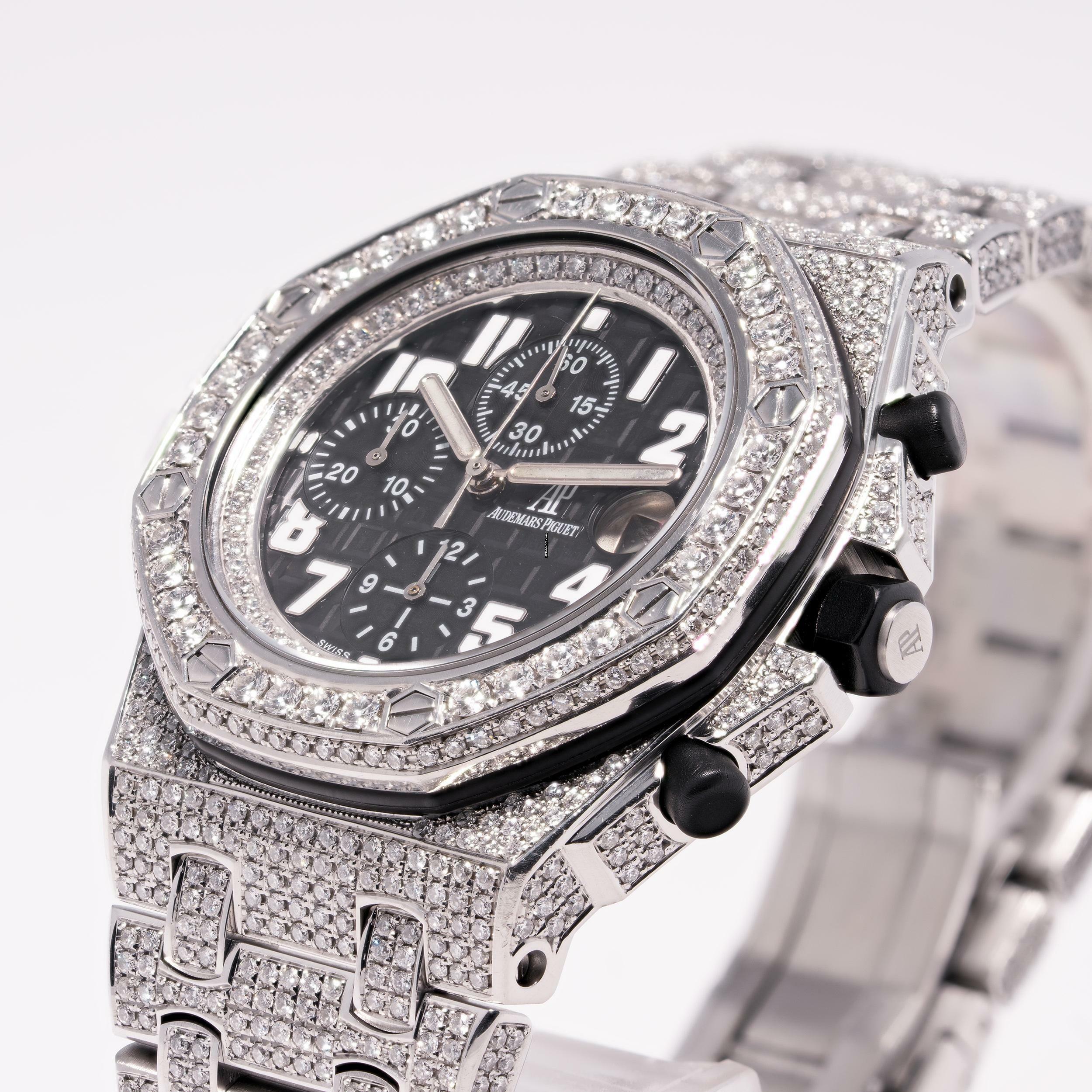 Thumbnail von Audemars Piguet Royal Oak Offshore Chronograph Chrono Iced Out 42 – 25721ST.OO.1000ST.07.A – like NEW – 2006 Full Set