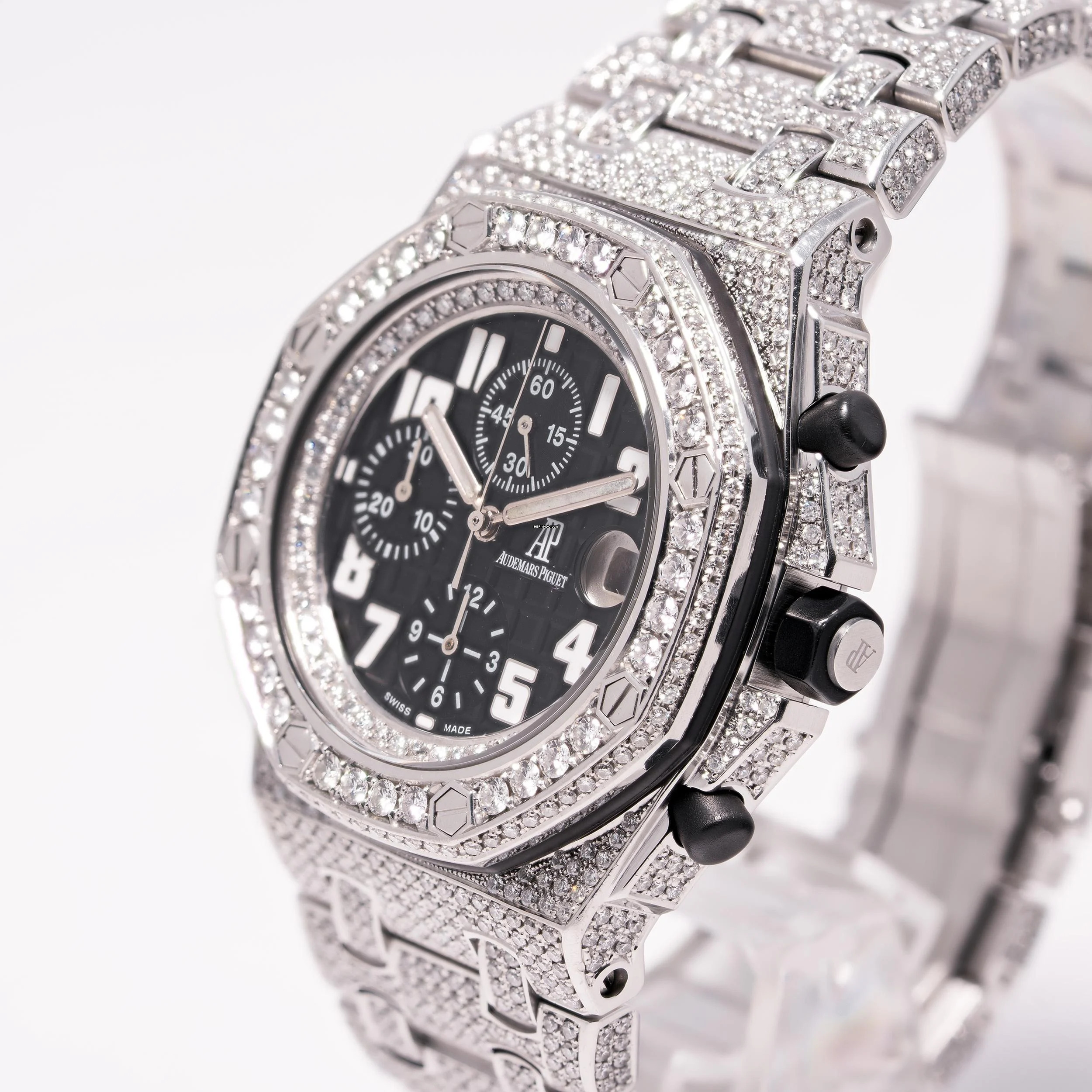 Thumbnail von Audemars Piguet Royal Oak Offshore Chronograph Chrono Iced Out 42 – 25721ST.OO.1000ST.07.A – like NEW – 2006 Full Set