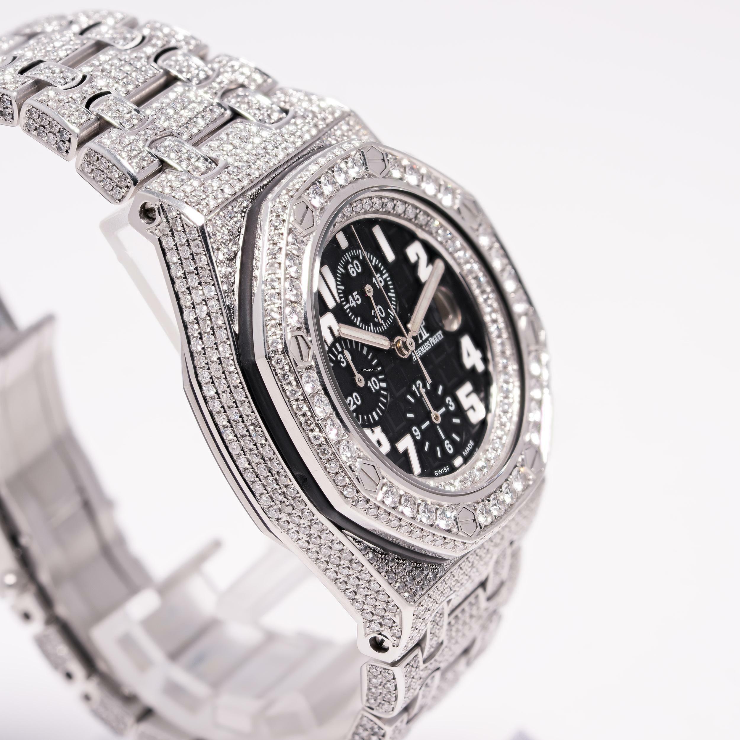 Thumbnail von Audemars Piguet Royal Oak Offshore Chronograph Chrono Iced Out 42 – 25721ST.OO.1000ST.07.A – like NEW – 2006 Full Set