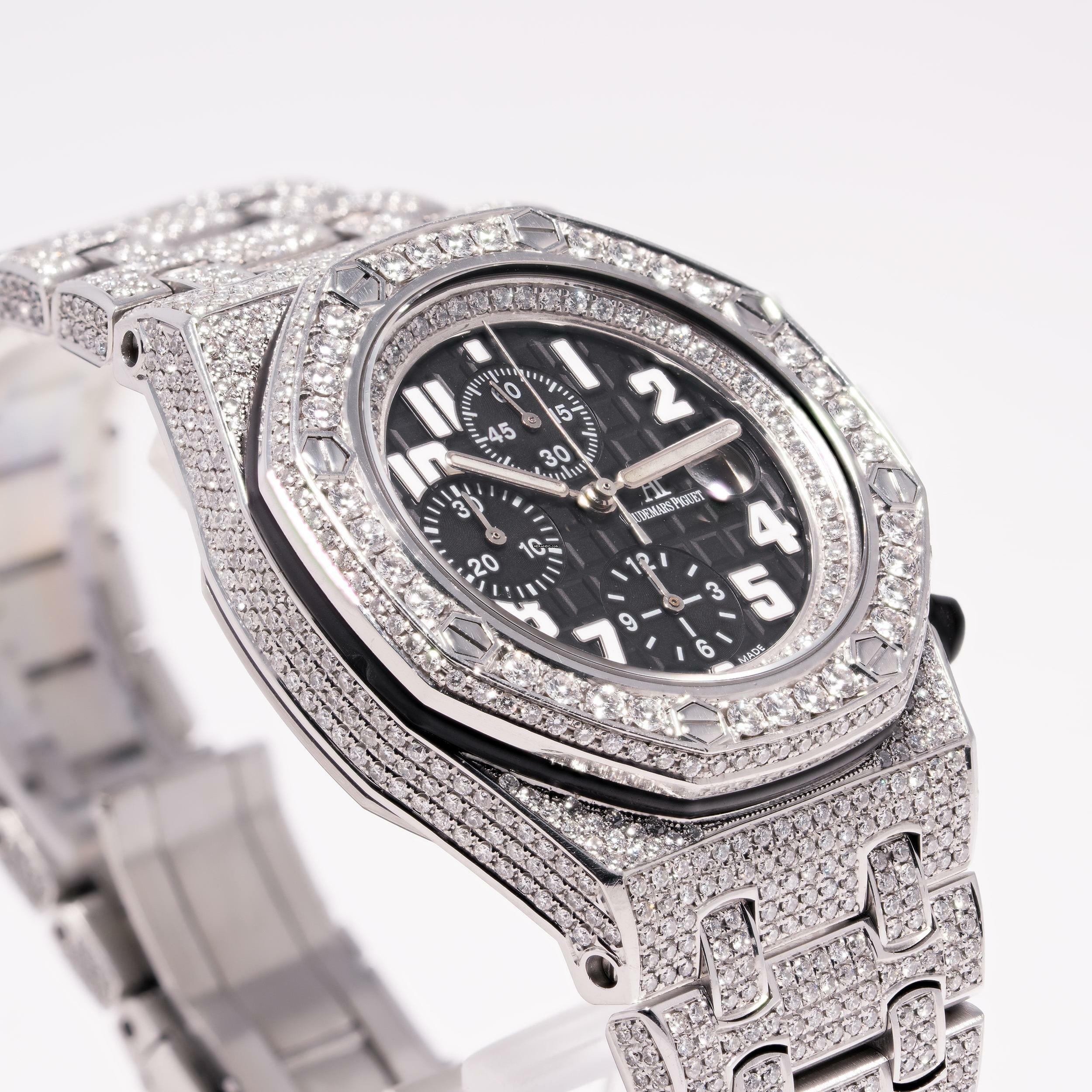 Thumbnail von Audemars Piguet Royal Oak Offshore Chronograph Chrono Iced Out 42 – 25721ST.OO.1000ST.07.A – like NEW – 2006 Full Set