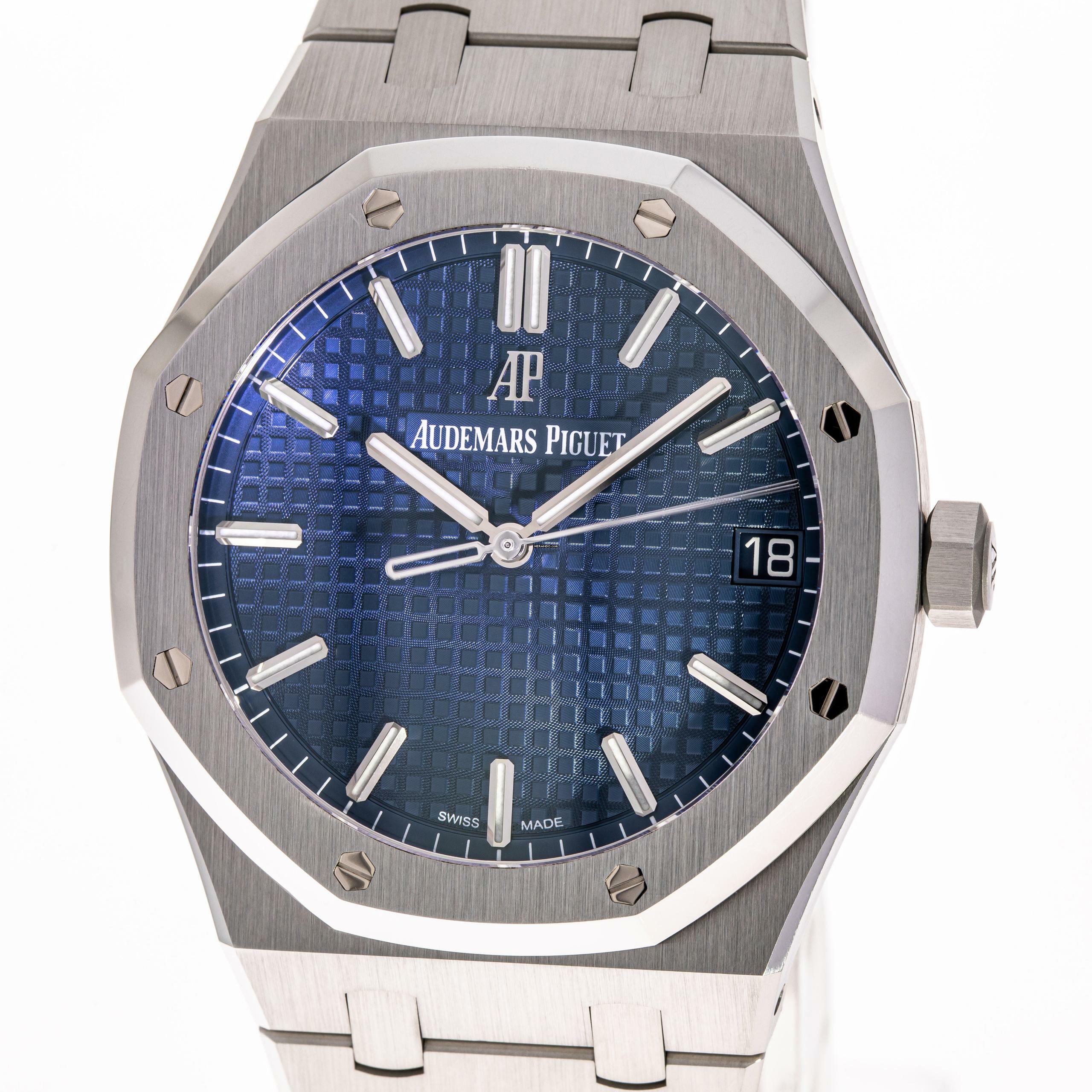  Audemars Piguet Royal Oak Steel 41 Blue – 15500ST.OO.1220ST.01 – like NEW – 2021 Full Set 