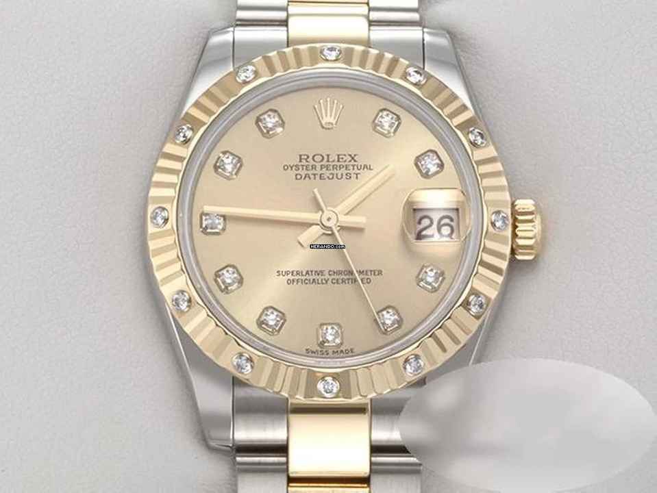  Rolex Datejust 31 31mm 178313 Stahl Gelbgold 750 Diamanten Automatik Stainless Steel 18kt Yellow Gold Oyster-band Chronometer 