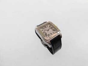 Thumbnail von Cartier Santos 100 XL 38 x 51 mm Tresoruhr mit original Krokoband und Faltschließe Wie Neu ! mit original Cartier Krokoband und Faltschließe