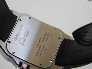 Thumbnail von Cartier Santos 100 XL 38 x 51 mm Tresoruhr mit original Krokoband und Faltschließe Wie Neu ! mit original Cartier Krokoband und Faltschließe