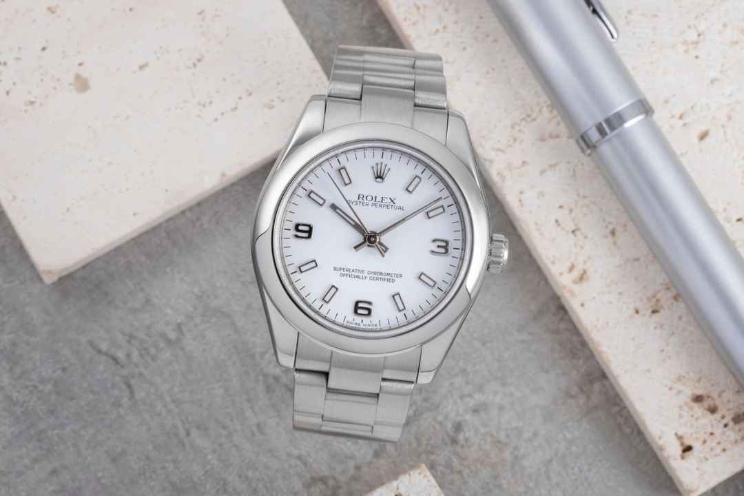  Rolex Oyster Perpetual 31 White Dial Automatik Edelstahl Damenuhr Ref. 177200 