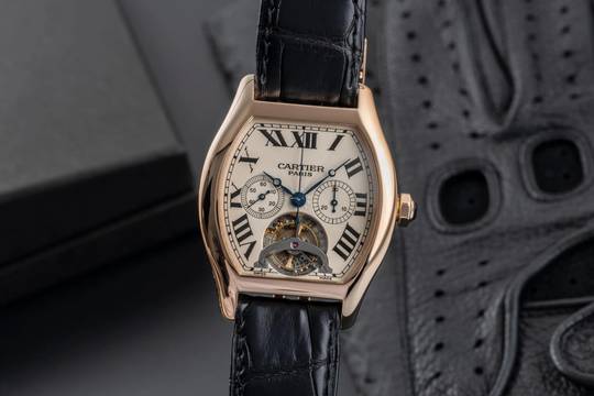  Cartier Tortue Tourbillon Monodrücker Chronograph XL 18k W1548151 