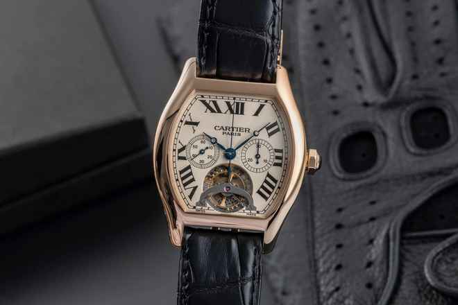  Cartier Tortue Tourbillon Monodrücker Chronograph XL 18k W1548151 