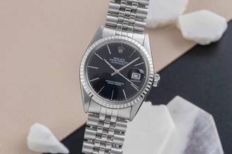 Thumbnail von Rolex Datejust 36 Black Dial Edelstahl Automatik Herrenuhr Ref. 16030 Vintage