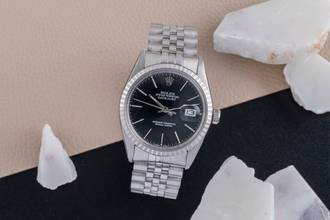 Thumbnail von Rolex Datejust 36 Black Dial Edelstahl Automatik Herrenuhr Ref. 16030 Vintage