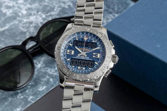  Breitling Airwolf Chronograph Black Dial Edelstahl Quarz Herrenuhr Ref. A78363 