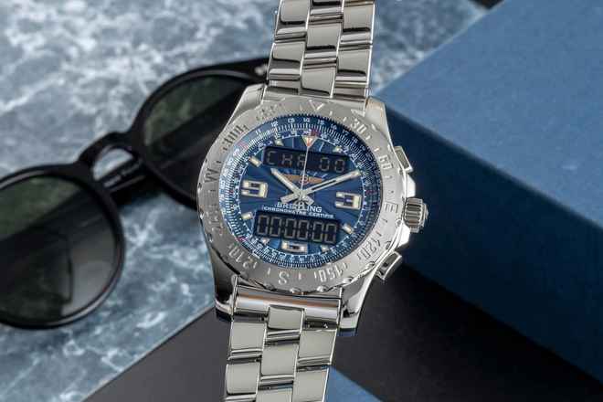  Breitling Airwolf Chronograph Black Dial Edelstahl Quarz Herrenuhr Ref. A78363 