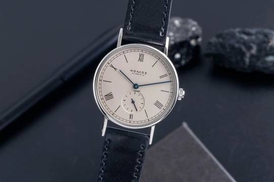 NOMOS Ludwig 35 Edelstahl Handaufzug Herrenuhr Ref. 201 Box & Papiere 2008 