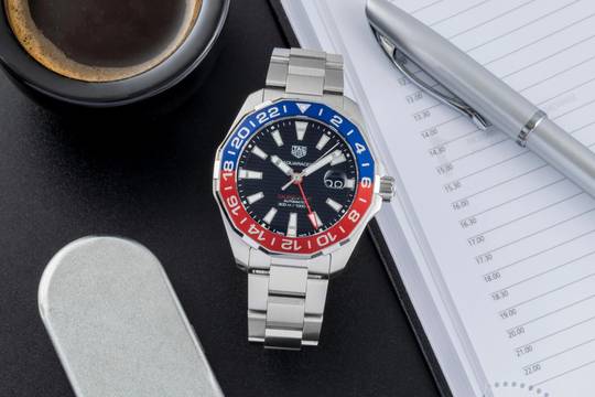  TAG Heuer Aquaracer 300M GMT Automatik Stahl Ref. WAY201F.BA0927 B&P 2021 