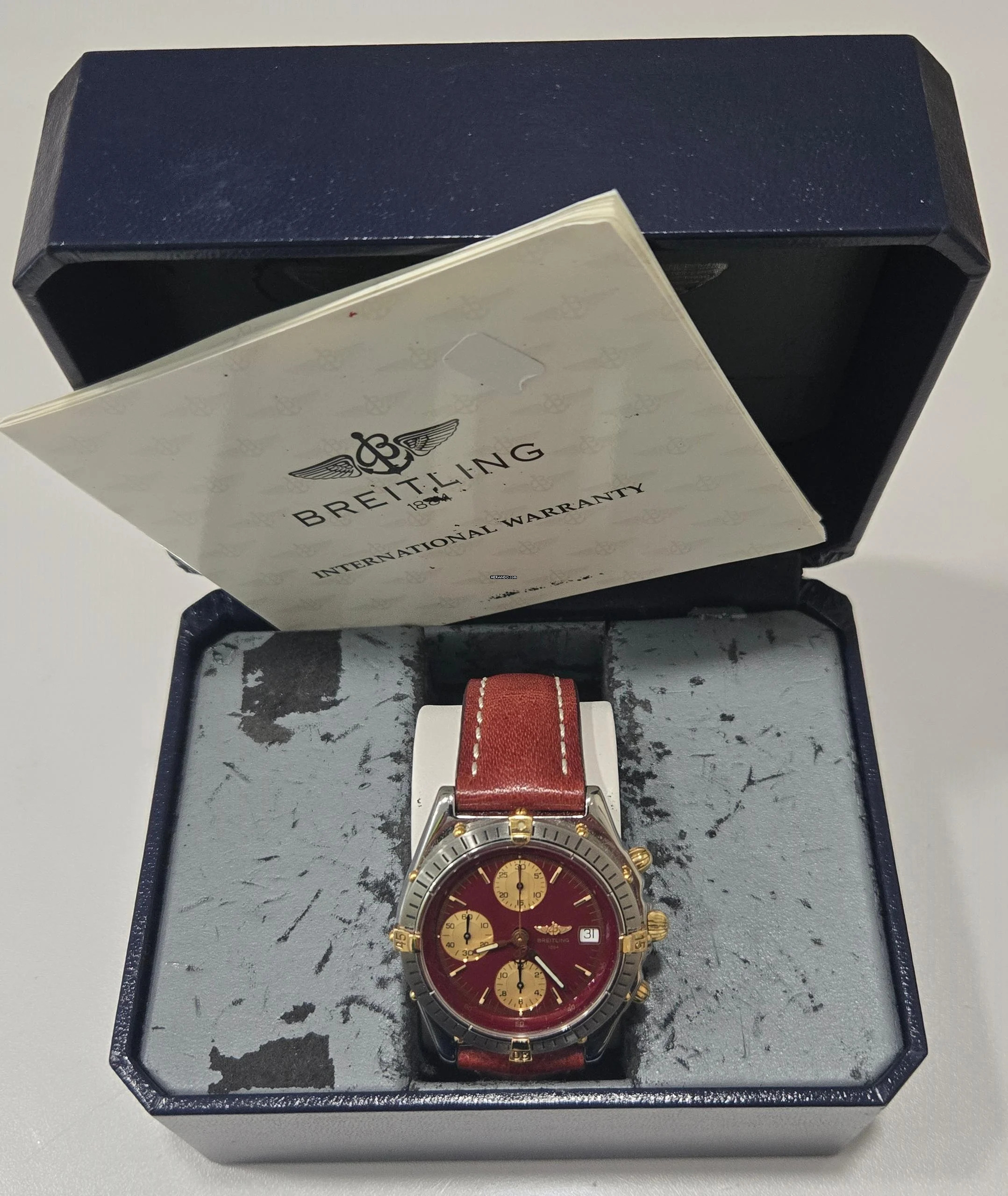 Thumbnail von Breitling Chronomat rare Red Dial B&P