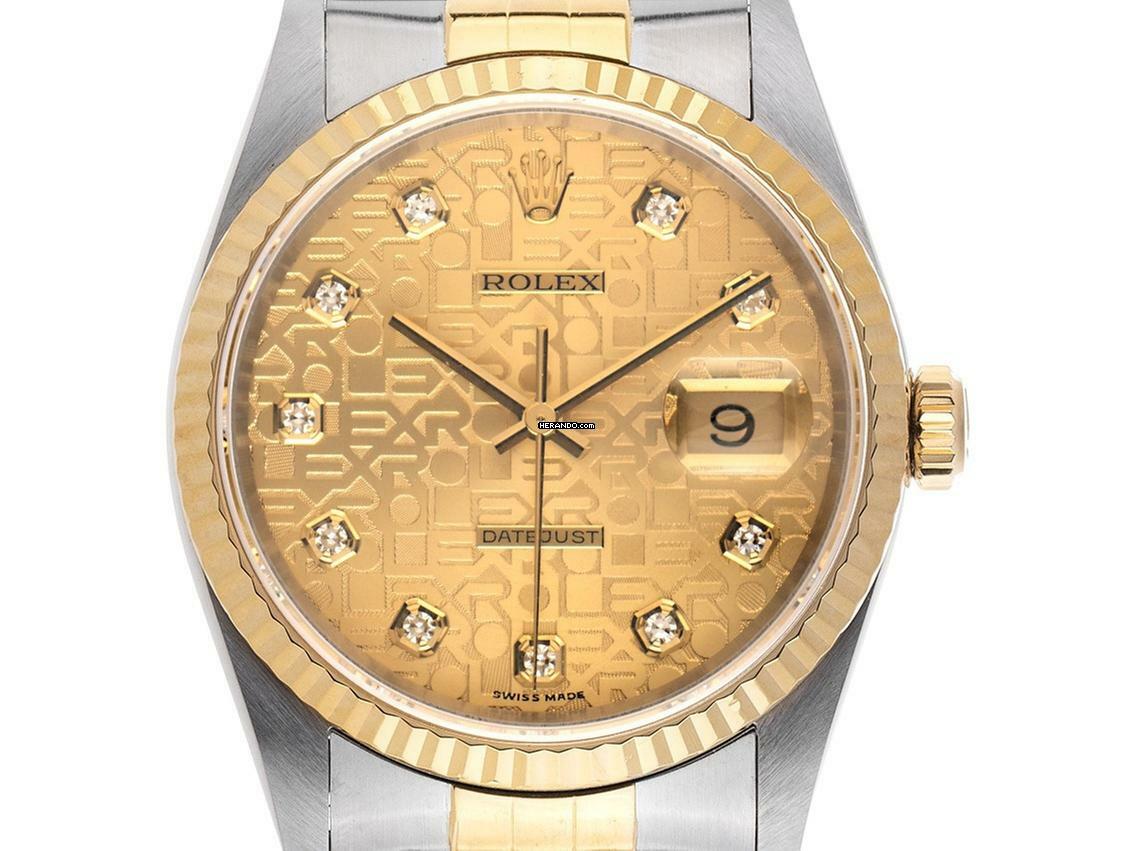 Rolex Datejust 36 Jubilée Diamanten Ref.16233 1995 Box&Beschreibung sehr gut Vintage Datejust Jubilée Diamanten