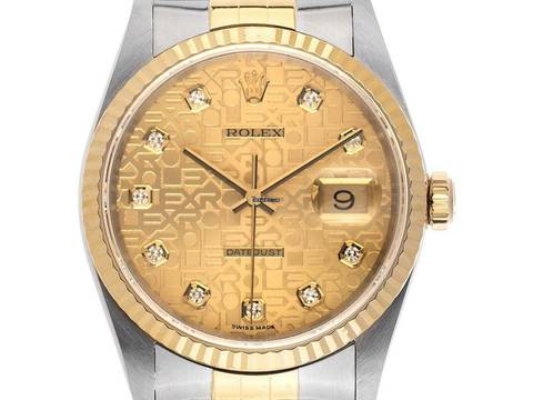  Rolex Datejust 36 Jubilée Diamanten Ref.16233 1995 Box&Beschreibung sehr gut Vintage Datejust Jubilée Diamanten 