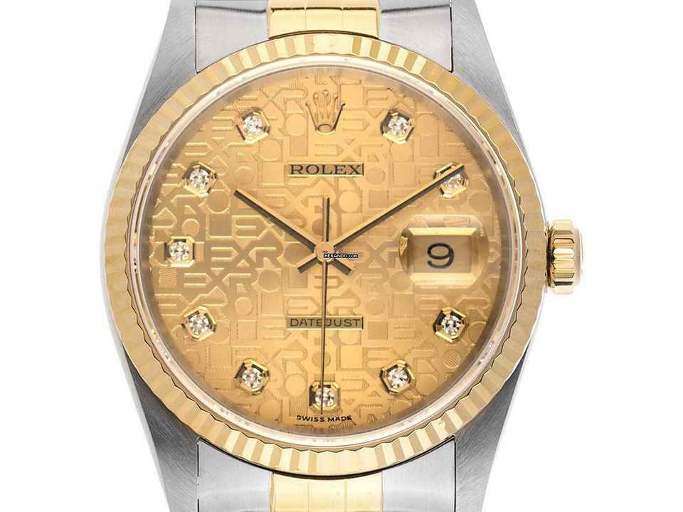  Rolex Datejust 36 Jubilée Diamanten Ref.16233 1995 Box&Beschreibung sehr gut Vintage Datejust Jubilée Diamanten 