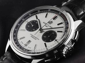Thumbnail von Breitling Premier B01 Ref.AB0118221G1P1 2019 Box&Beschreibung wie Neu Vintage Premier B01 Chronograph Krokoleder Faltschließe