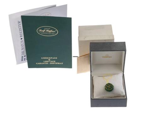  Omega Seamaster Polaris Ref.3961100.1 1989 Box sehr gut Vintage Seamaster Polaris Titan 18kt Gelbgold 