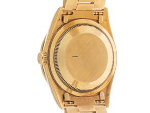 Thumbnail von Rolex Day-Date 36 18kt Gelbgold Diamanten Rindengravur Ref.18308 1999 Full Set sehr gut Vintage Day Date 18kt Gelbgold Diamanten Rindengravur