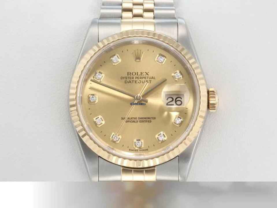  Rolex Datejust 36 36mm 16233 1995 Stahl Gelbgold 750 Diamanten Automatik Stainless Steel 18kt Yellow Gold Jubilé-band Chronometer Oyster 