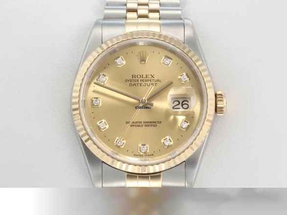  Rolex Datejust 36 36mm 16233 1995 Stahl Gelbgold 750 Diamanten Automatik Stainless Steel 18kt Yellow Gold Jubilé-band Chronometer Oyster 