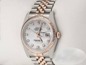 Thumbnail von Rolex Datejust 36 36mm 116231 2013 Stahl Rosegold 750 Perlmutt Diamanten Automatik Stainless Steel 18kt Rose Gold Jubilé-band Chronometer Oyster