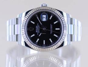 Thumbnail von Rolex Datejust 41 Stahl White Gold black Dial Oysterband B+P 126334 Top