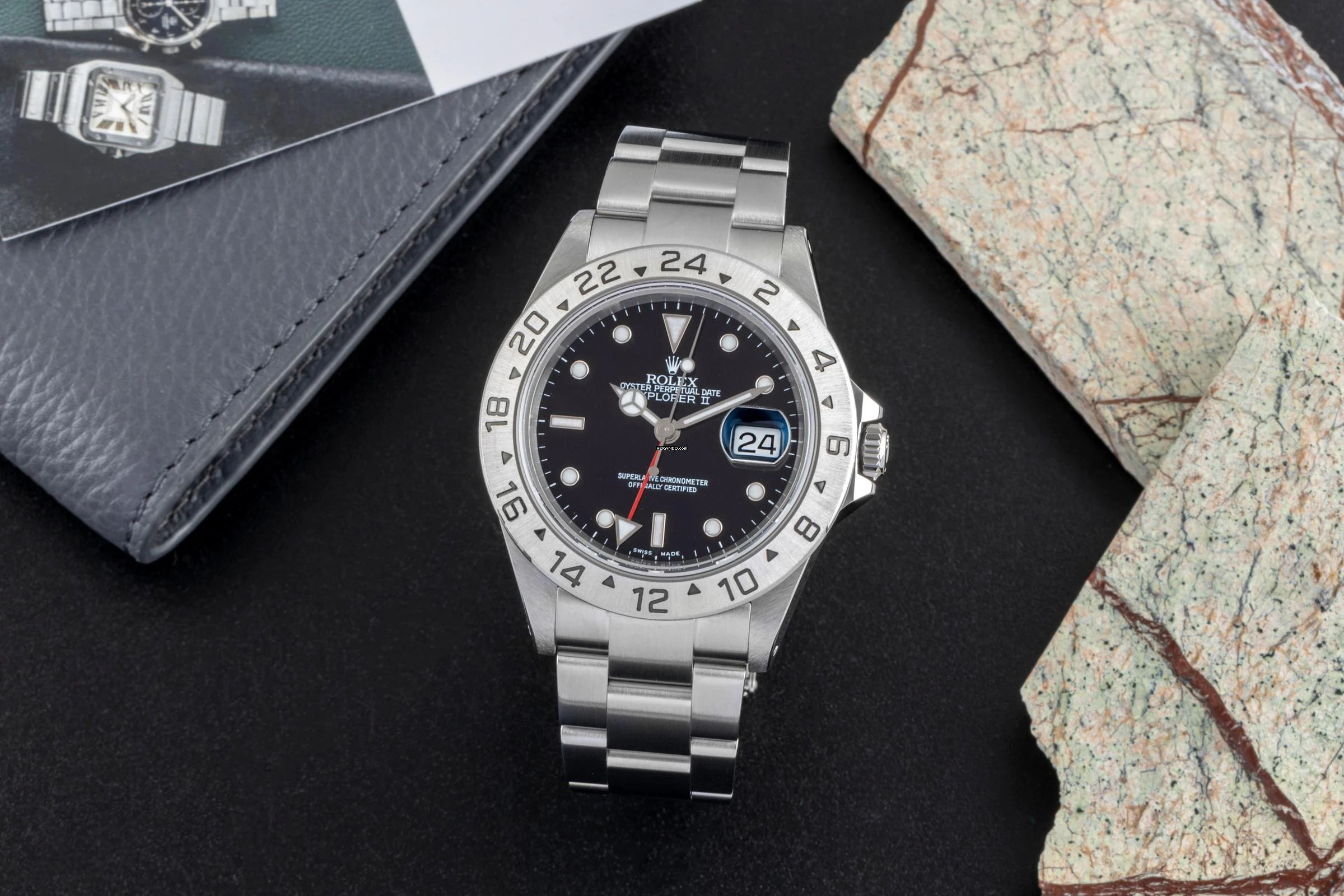  Rolex Explorer II Black Dial Edelstahl Automatik Herrenuhr Ref. 16570 P-Serie 