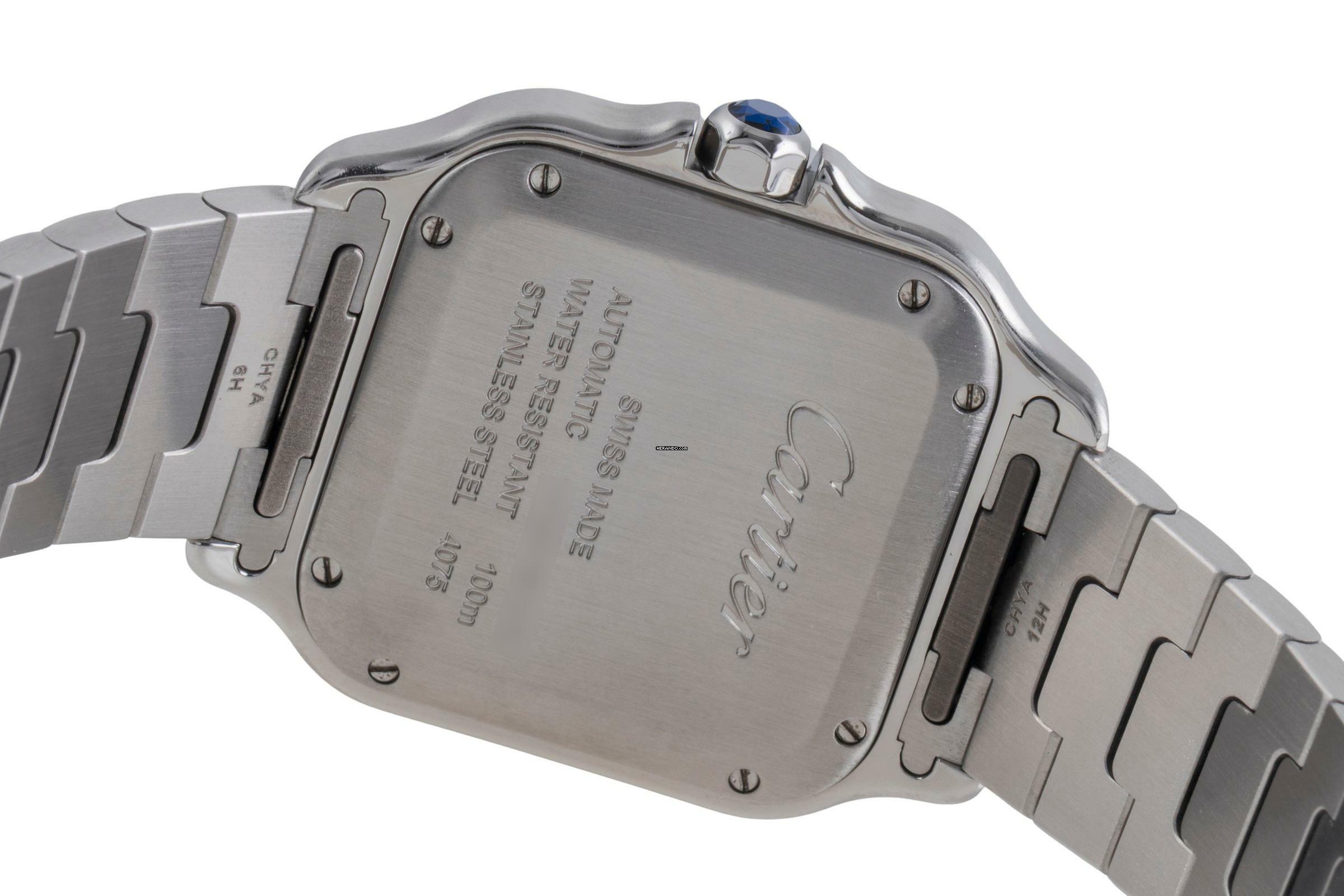 Thumbnail von Cartier Santos Stahl Automatik Herrenuhr Medium WSSA0010 B&P 2018