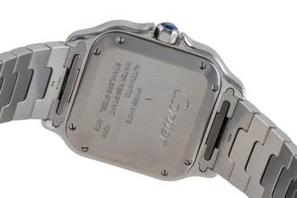 Thumbnail von Cartier Santos Stahl Automatik Herrenuhr Medium WSSA0010 B&P 2018