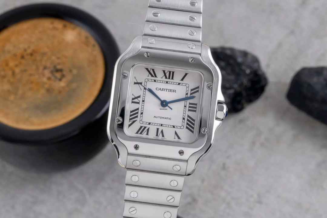  Cartier Santos Stahl Automatik Herrenuhr Medium WSSA0010 B&P 2018 