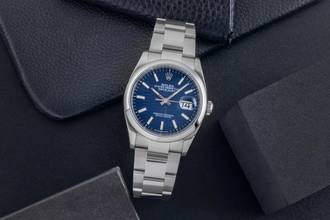 Thumbnail von Rolex Datejust 36 Blue Dial Oyster Edelstahl Automatik Herrenuhr Ref. 126200 B&P