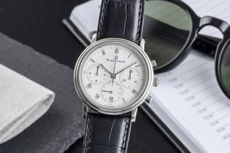 Thumbnail von Blancpain Villeret Chronograph Stahl Handaufzug Herrenuhr Ref. 1180-1127 Box
