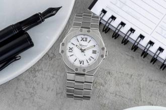 Thumbnail von Chopard St. Moritz Stahl Quarz White Dial Damenuhr Ref. 8319 Klassiker