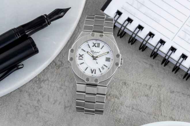  Chopard St. Moritz Stahl Quarz White Dial Damenuhr Ref. 8319 Klassiker 