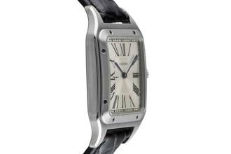 Thumbnail von Cartier Santos Dumont Edelstahl Handaufzug Herrenuhr Ref. WSSA0032 B&P 2021