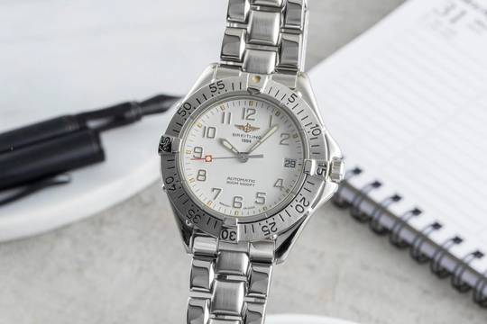  Breitling Colt Automatic 300M Automatik Datum White Dial Edelstahl Herrenuhr Ref. A17035 