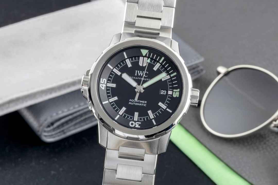  IWC Aquatimer Automatic Black Dial Edelstahl Automatik Herrenuhr Ref. IW329002 B&P 2015 