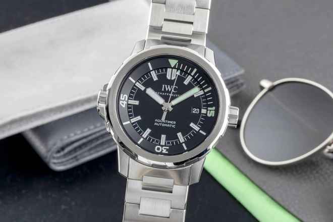  IWC Aquatimer Automatic Black Dial Edelstahl Automatik Herrenuhr Ref. IW329002 B&P 2015 