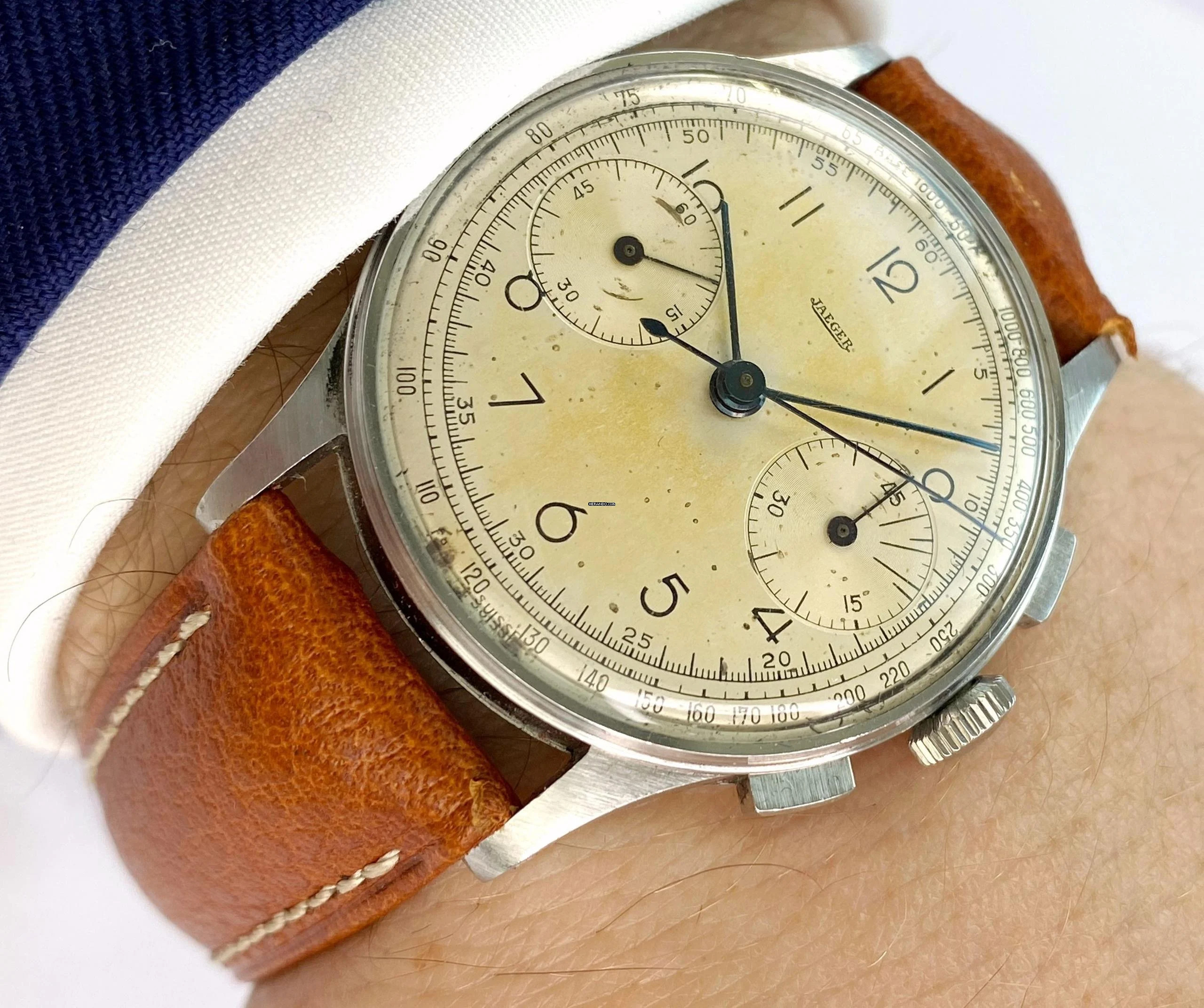 Thumbnail von Jaeger-LeCoultre Classic Vintage Chronograph Steel Jaeger-Only Dial 35mm unbekannt