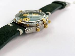 Thumbnail von Breitling Chronomat Serviced (560e) Chronomat Vintage Chronograph Green Grün 81950 81950