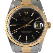 Thumbnail von Rolex Oyster Perpetual Date 15223 Black dial Full Set TOP Condition