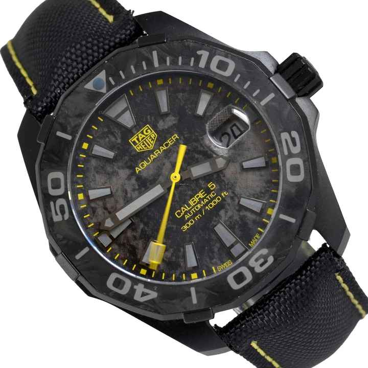  TAG Heuer Aquaracer Calibre 5 carbon dial Titanium Full Set 