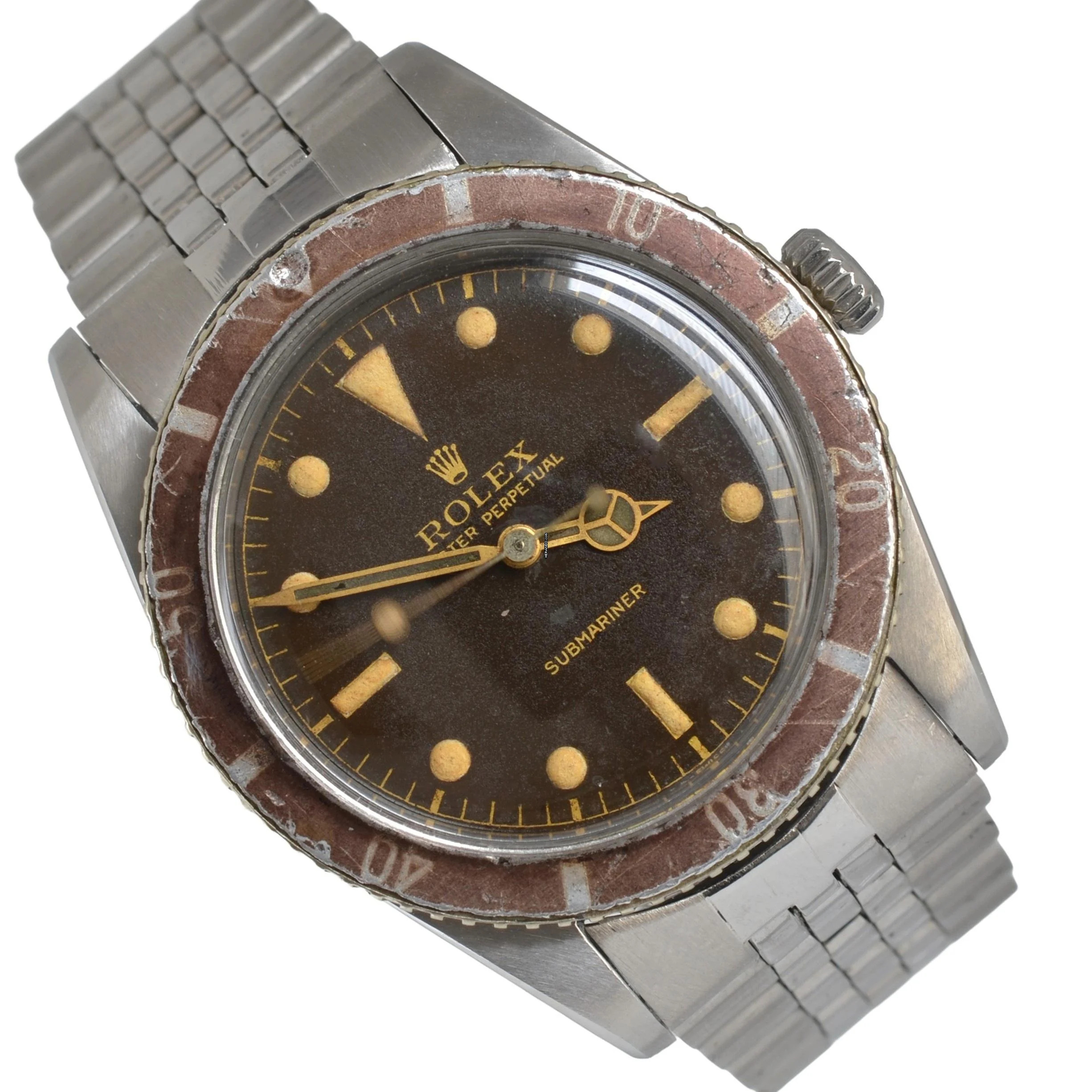 Rolex Submariner (No Date) 6205 Tropical brown gilt dial 1955 Full Set