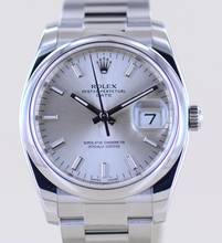 Thumbnail von Rolex Oyster Perpetual Date 34mm silver Stick Dial Oysterband Steel 115200 Automatic Top